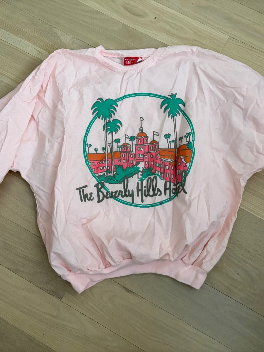 Beverly Hills Hotel Pink Cotton Long Sleeve Shirt (Oversized)